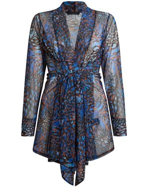 James Lakeland Sheer Printed Jacket - Blue