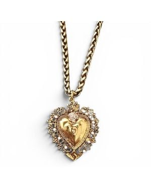 Vstyle Sacred Heart Pearl Necklace - Metallic