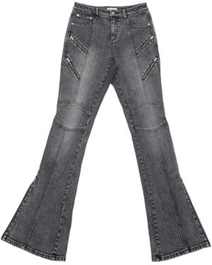 Circular Path Zelda Zipper Jean - Gray