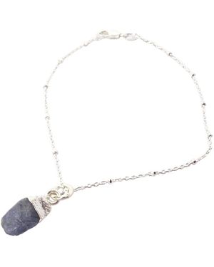 Sophelia Raw Sapphire September Birthstone Sterling Bracelet - White