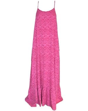 Introvertie VIENNA Madeira Silk Cotton A-Line Maxi Dress - Pink