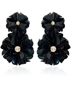 PINAR OZEVLAT Blossom Drop Earrings - Black