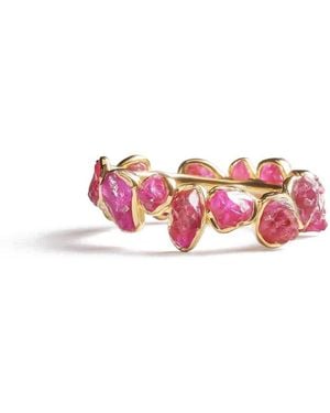German Kabirski Livia Iconic Plated Ring With Raw Ruby - Red