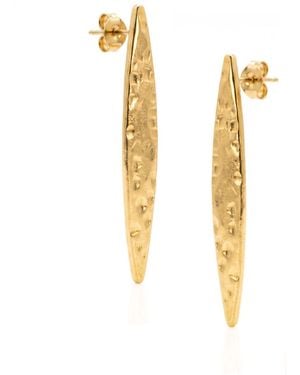 Jaredjamin Soren Hammered Marquise Post Earrings - Metallic