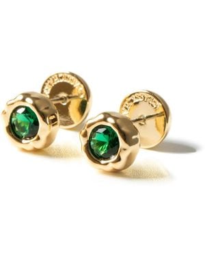 Classicharms Skyler Molten Emerald Stud Earrings - Metallic