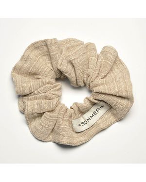 The Summer Edit Neutrals Luxe Linen Scrunchie - Natural