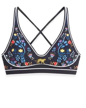Jessie Zhao New York Amazon Rainforest Sports Bra - Blue