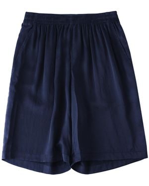 Soft Strokes Silk Pure Mulberry Silk Shorts - Blue