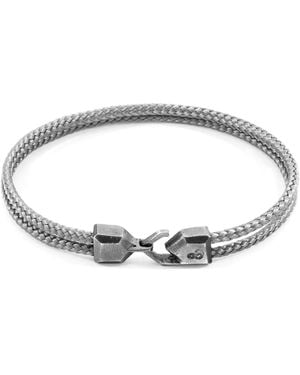 Anchor and Crew Classic Grey Cromer Silver & Rope Bracelet - Metallic