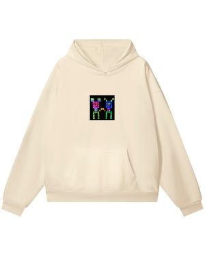 X Ilona Blue Neutrals Cosmic Lovers Brushed Cotton Butter Hoodie - White