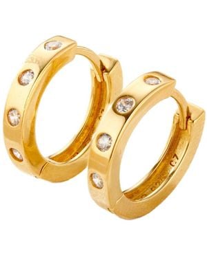 Posh Totty Designs Cz Huggie Hoop Earrings - Metallic