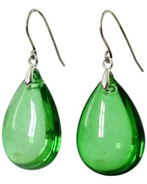 Laura Daili Glass Forest Teardrop Earrings - Green