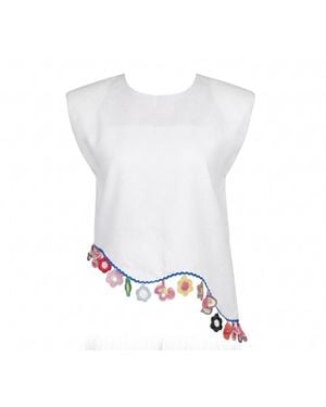 Muda Clothing Fz Llc Fiji Summer Sleeveless Linen Top - White