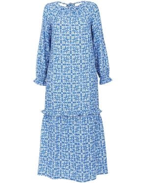 VAAI Open Back Maxi Dress Mosaic Print - Blue