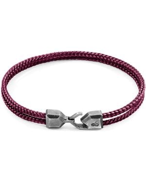 Anchor and Crew Aubergine Cromer & Rope Bracelet - Red