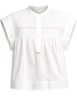 Tantra Spain Sl Oversize Sleeveless Top With Pleated Chest And Batiste Details - White