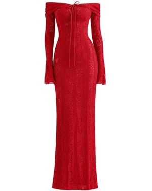 Date Boutique Inez Lace Maxi Dress - Red