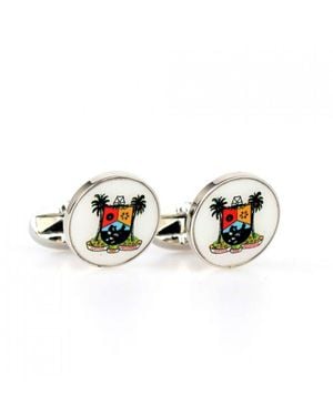 DAVID WEJ Lagos Circle Cufflink – Multi - Multicolour