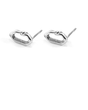 Anchor and Crew Thea Circle Twist Earring Studs - Metallic