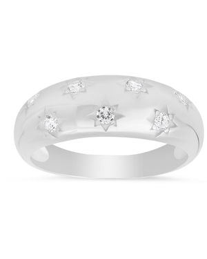 Kylie Harper Sterling Celestial Diamond Cz Dome Ring - Metallic
