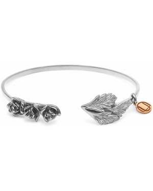 Unaloe Floral Open Bracelet - Metallic