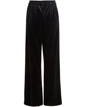 Sarvin Wide Leg Velvet Trousers - Black