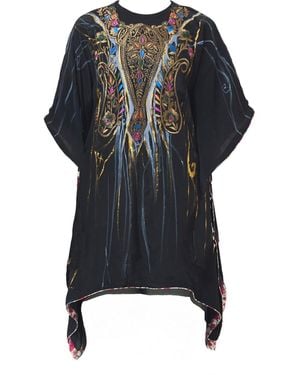 Saniya Khan Foliage Short Caftan - Black