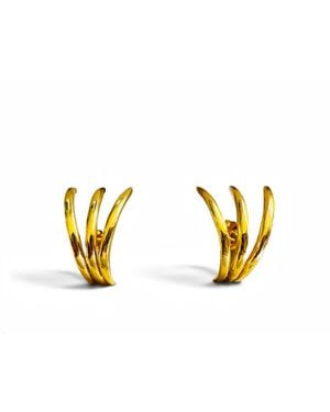 Aki Roc Jewelry Triple Hug Earrings - Metallic
