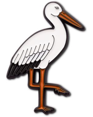 Make Heads Turn Enamel Pin Stork - Multicolour