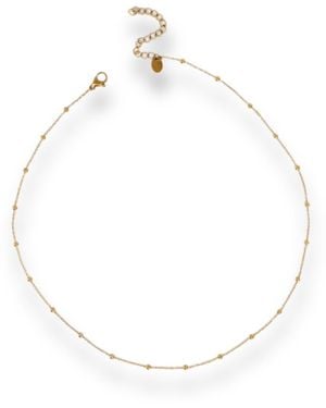 Divine Aria The Liane Dainty Beaded Chain Tarnish Free Adjustable Length Necklace - Metallic