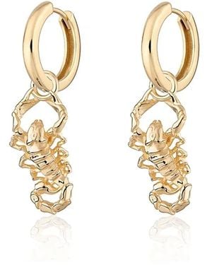 Shaded the Label Scorpion Droplet Huggie Hoop Earrings - Metallic