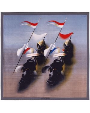 Otway & Orford 'Ride Ahead' Silk Pocket Square - Blue