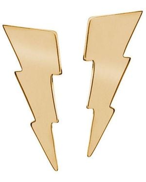 Edge Only Triple Bolt Earrings 18Ct Vermeil - White