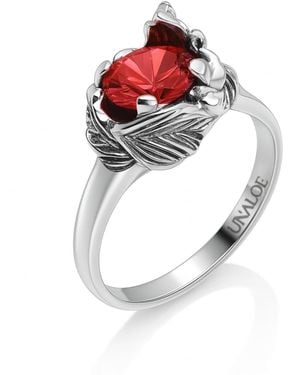Unaloe Sterling Ring With Zircon Coleus– Handmade Jewellery For - Multicolour
