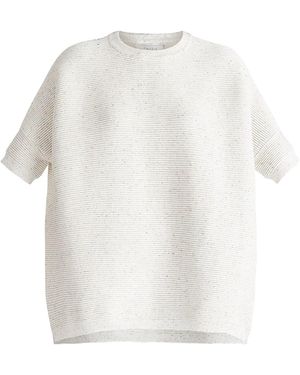 Paisie Short Sleeve Ribbed Jumper - White
