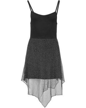 Conquista Sheer Layer Detail Mini Dress - Black