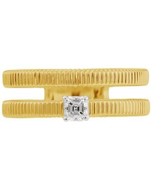 Artisan Princess Cut Diamond Designer Band Ring - Metallic