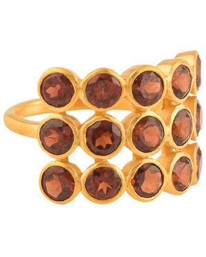 Opium Jewels Jali Tier Cocktail Ring - Orange