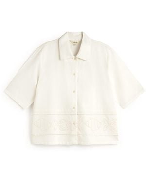 Thinking Mu Embroidered Blouse Ane - White