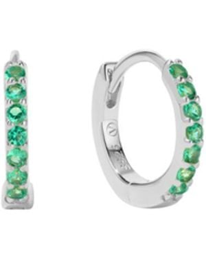 Vanhi Kiki Crystal Huggie Earrings - Blue