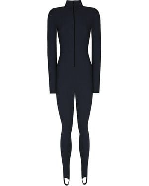 No'design Zip-Up Elastic Hem Jumpsuit - Blue