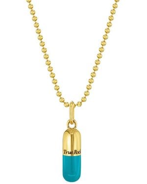 True Rocks Small Pill Pendant 18kt Gold-plated & Turquoise Enamel - Metallic