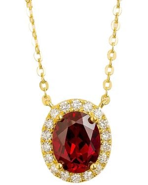 Juvetti Mina Necklace Set With Ruby & Diamond - Red