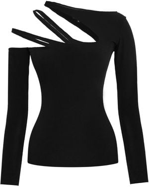 Ariana Bestepe Asymmetric One-Shoulder Top - Black