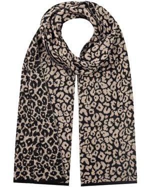 Mohair&Angora Leopard Scarf - Black