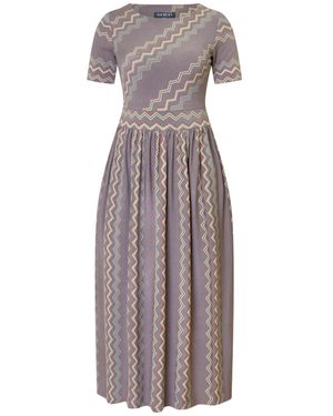 Amoresea Dreamy Multi Colour Jersey Midi Dress With Pockets - Grey
