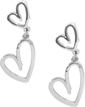 Maison De Gala Linked Heart Drop Earrings - Metallic