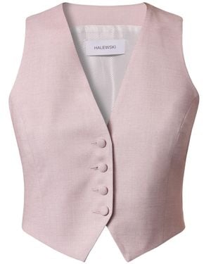 AGGI by HALEWSKI Sylvia Pastel Melange Suit Vest - Pink
