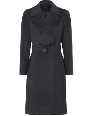 Rumour London Isabella Wool And Cashmere Blend Coat With Double-Breasted Silhouette And Pleated Back - Gray
