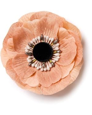 Helena Simon The Peach Anemone Floral Brooch - Pink